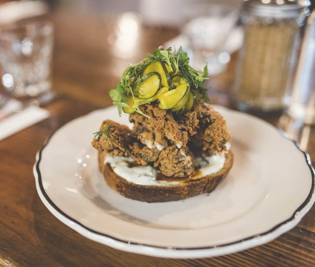 Fried Chicken on Toast from Clementine