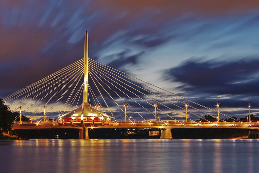 Esplanade Riel at sunset.