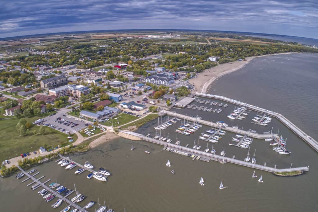 Gimli on the West shore of Lake Winnipeg