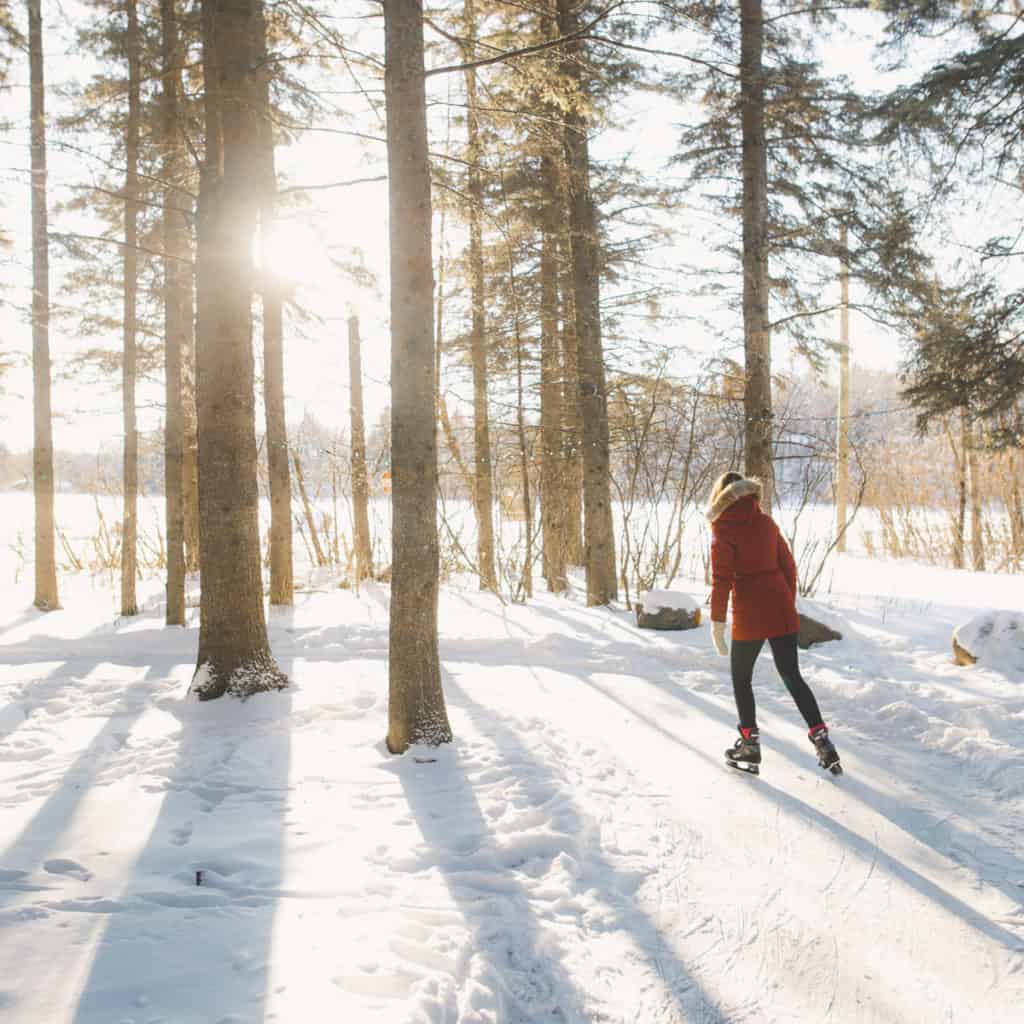 Ice skating on Clear Lake