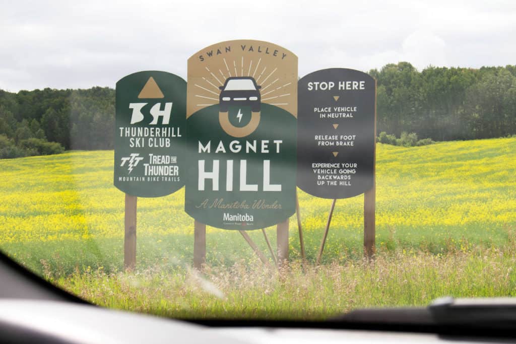A Manitoba road trip to Magnet Hill. It's a Manitoba wonder!