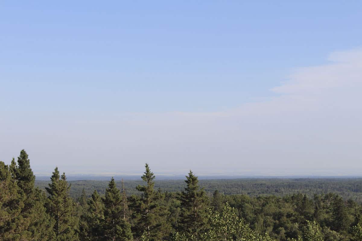 A landscape photo from the top of Baldy Mountain in Manitoba