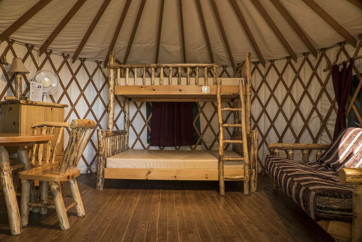 Inside a Manitoba yurt