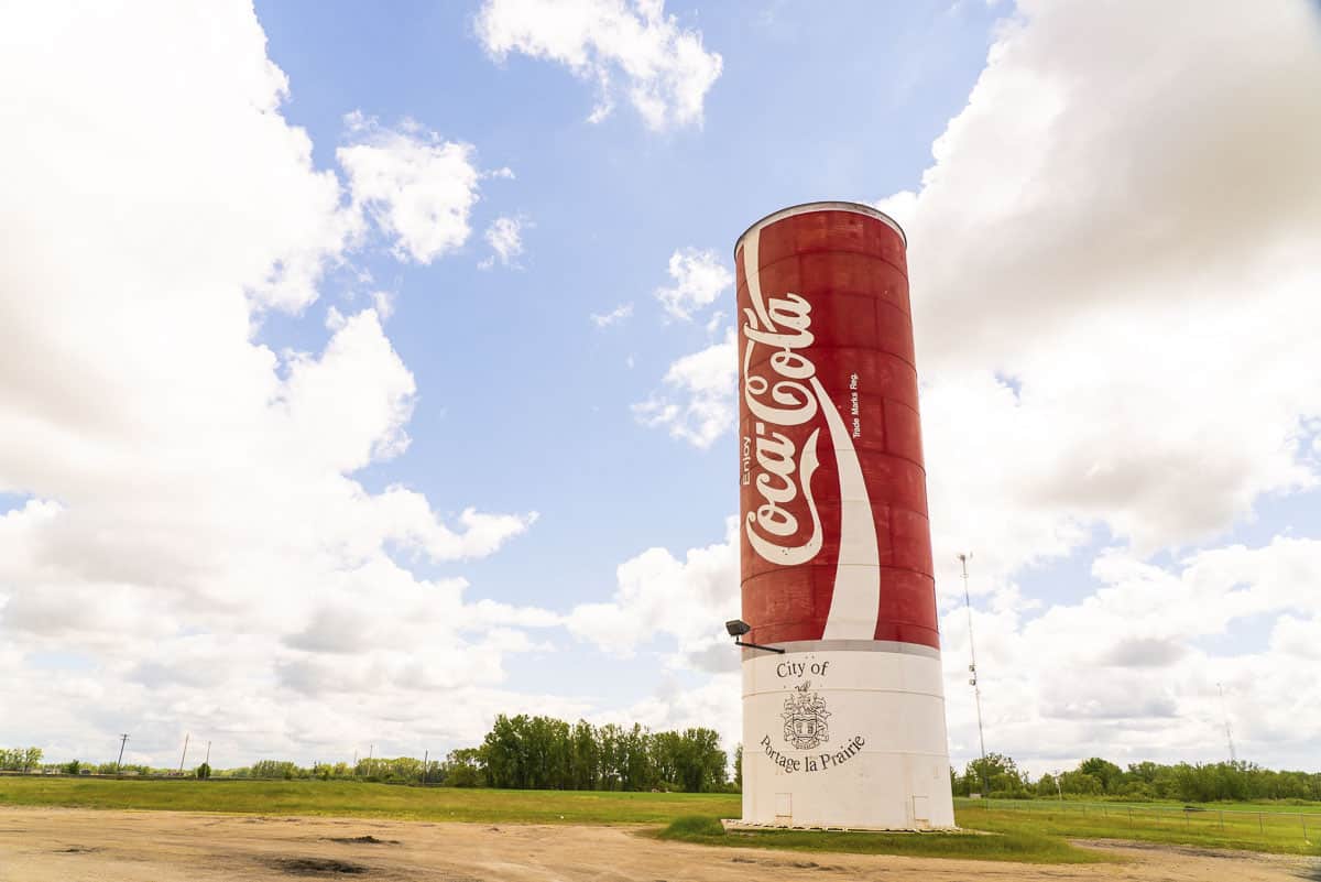 The Giant Coke Can in Portage La Prairie, Manitoba