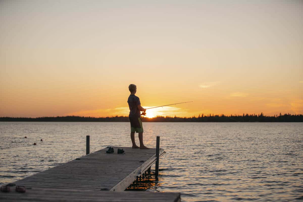 Fishing off the dock