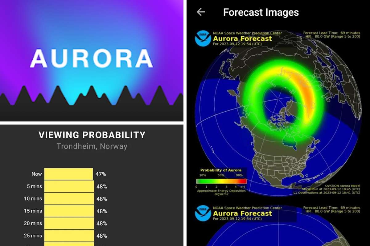 My Aurora Forecast app available on IOS and Android